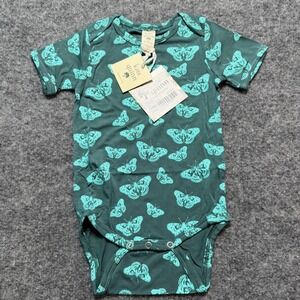 KATE QUINN Butterfly Bamboo Viscose Short Sleeve Lap Neck Shortie 6-12M NWT